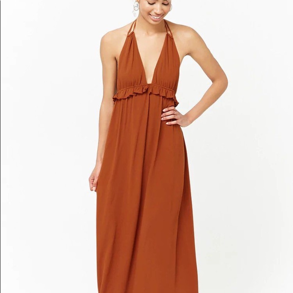 Forever 21 Plunging Halter Maxi Dress